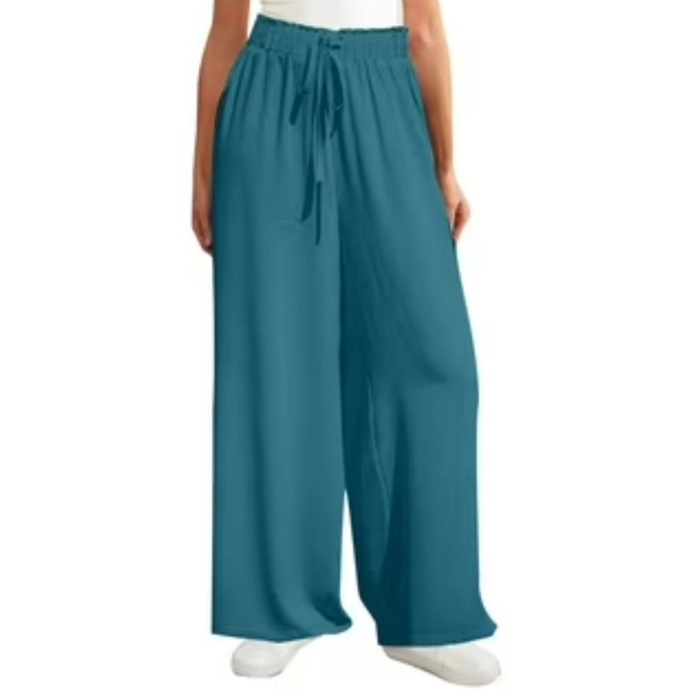 Womens Linen Blend Wide Leg Pants Ofiice Work Preppy Travel Summer Boho Y2K Fall